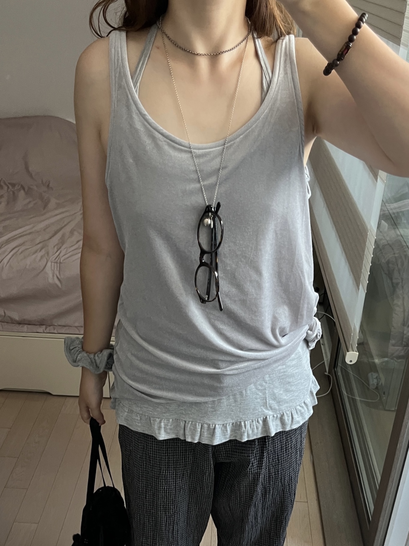 velvet draped sleeveless top (3colors)