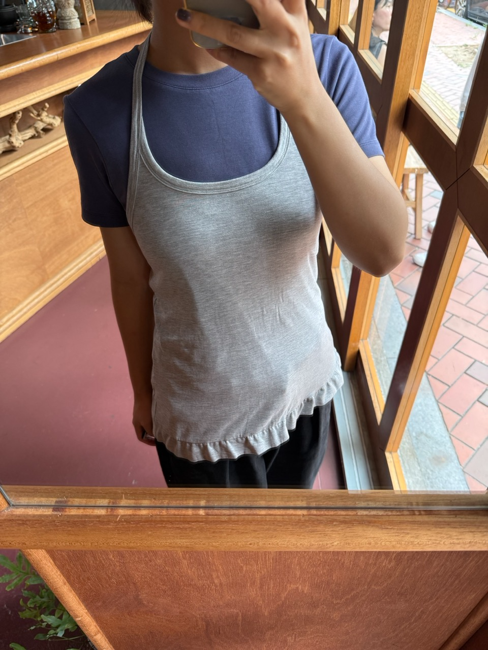 [2nd] frill hem halter top (mocha)