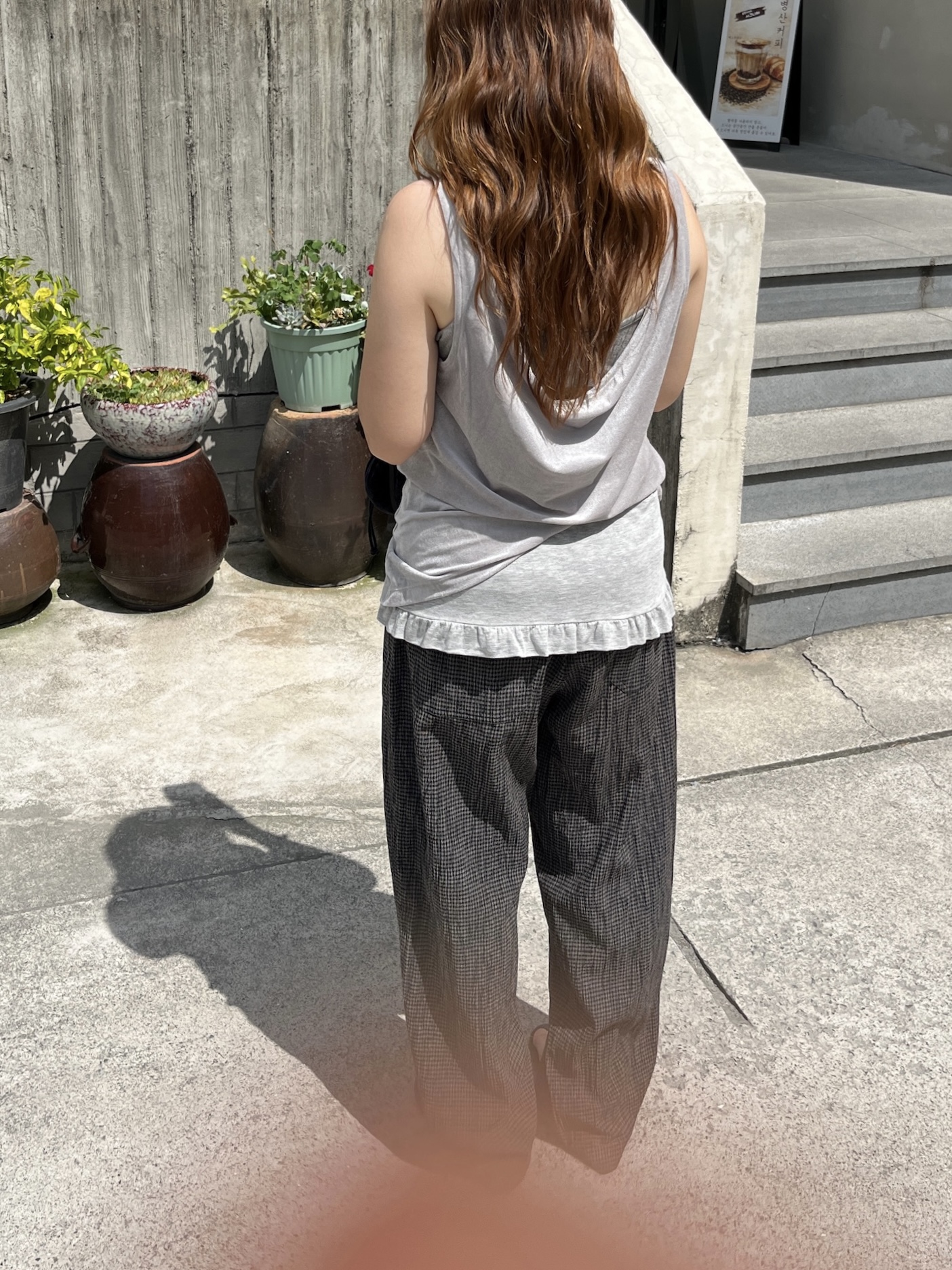 [2nd] crinkle relaxed pants (black)