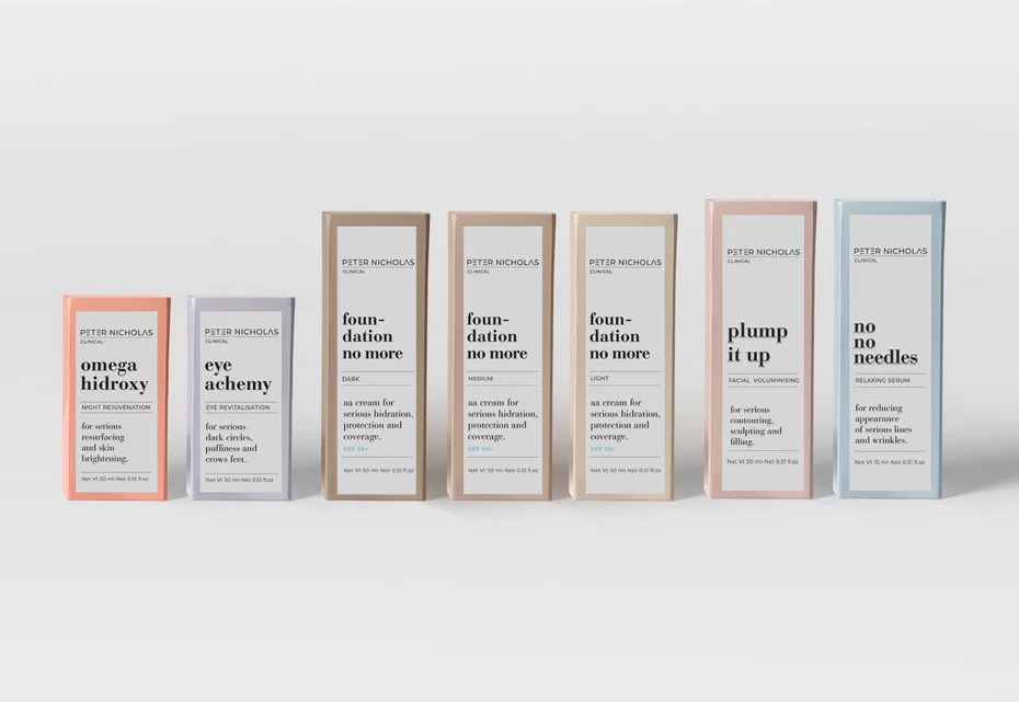 Peter Nicholas pastel packaging