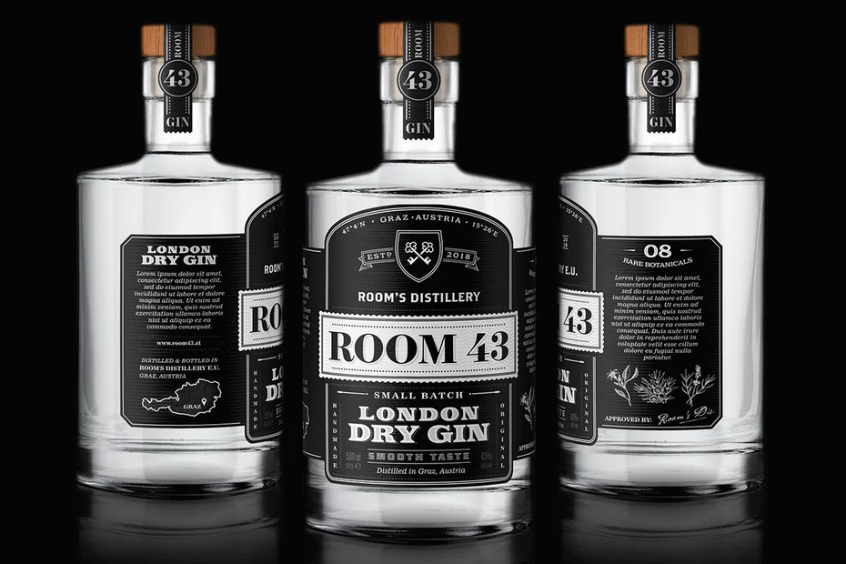 Room 43 gin vintage design