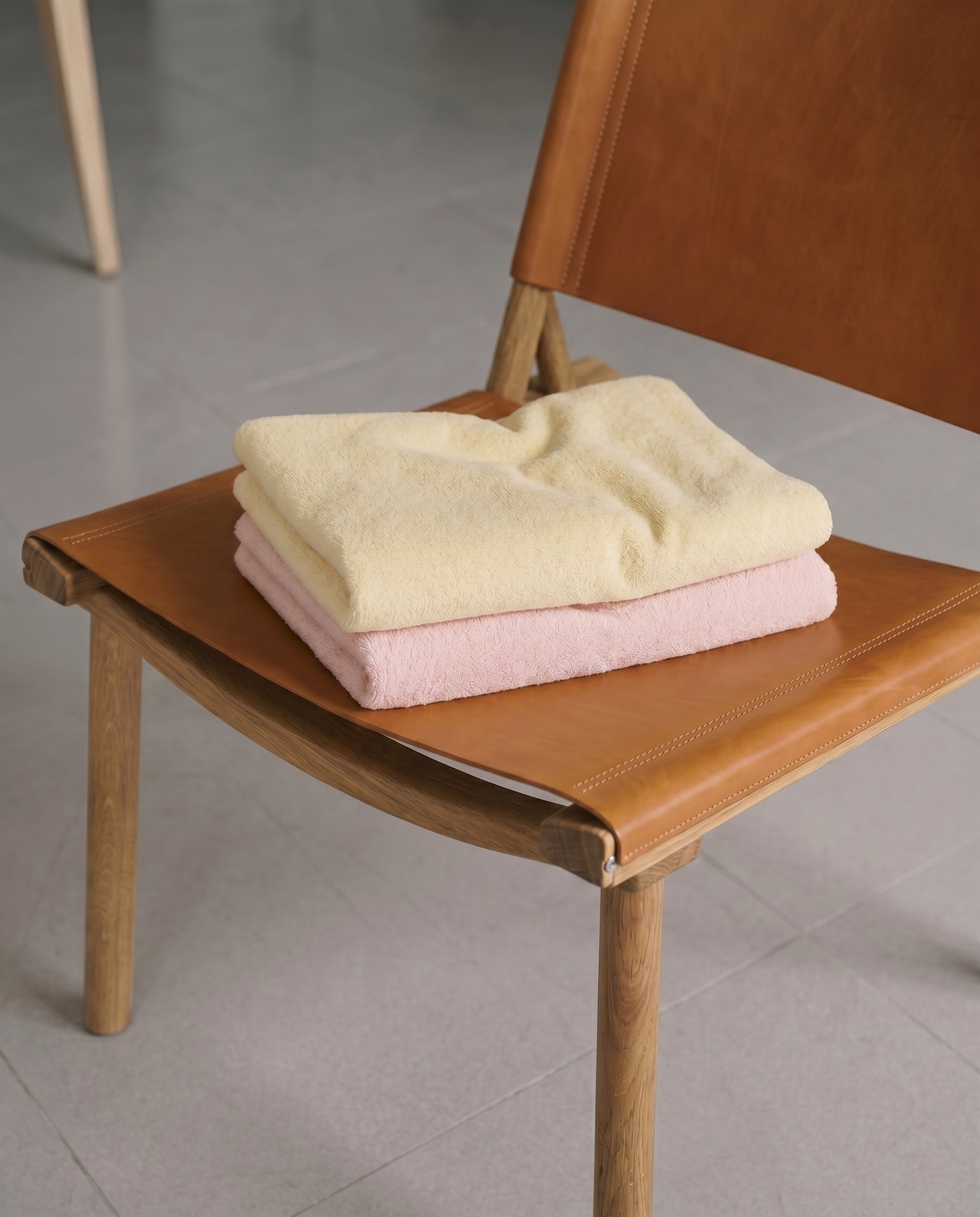 Som Face Towel 40x85cm 2P Set - Honey Yellow+Blush Pink