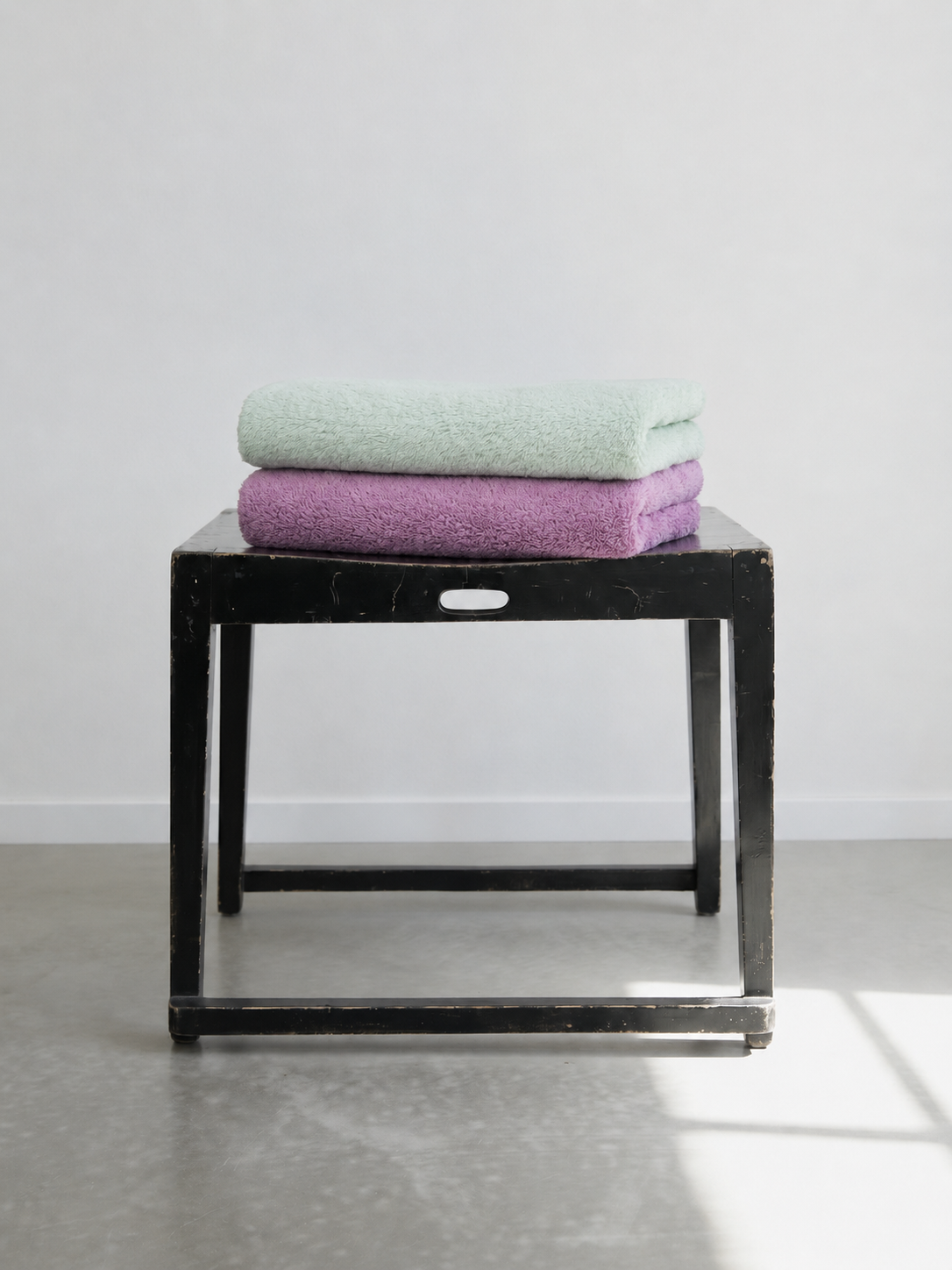 Som Mini Bath Towel 50x95cm 2P Set - Celadon Green+Lilac Purple
