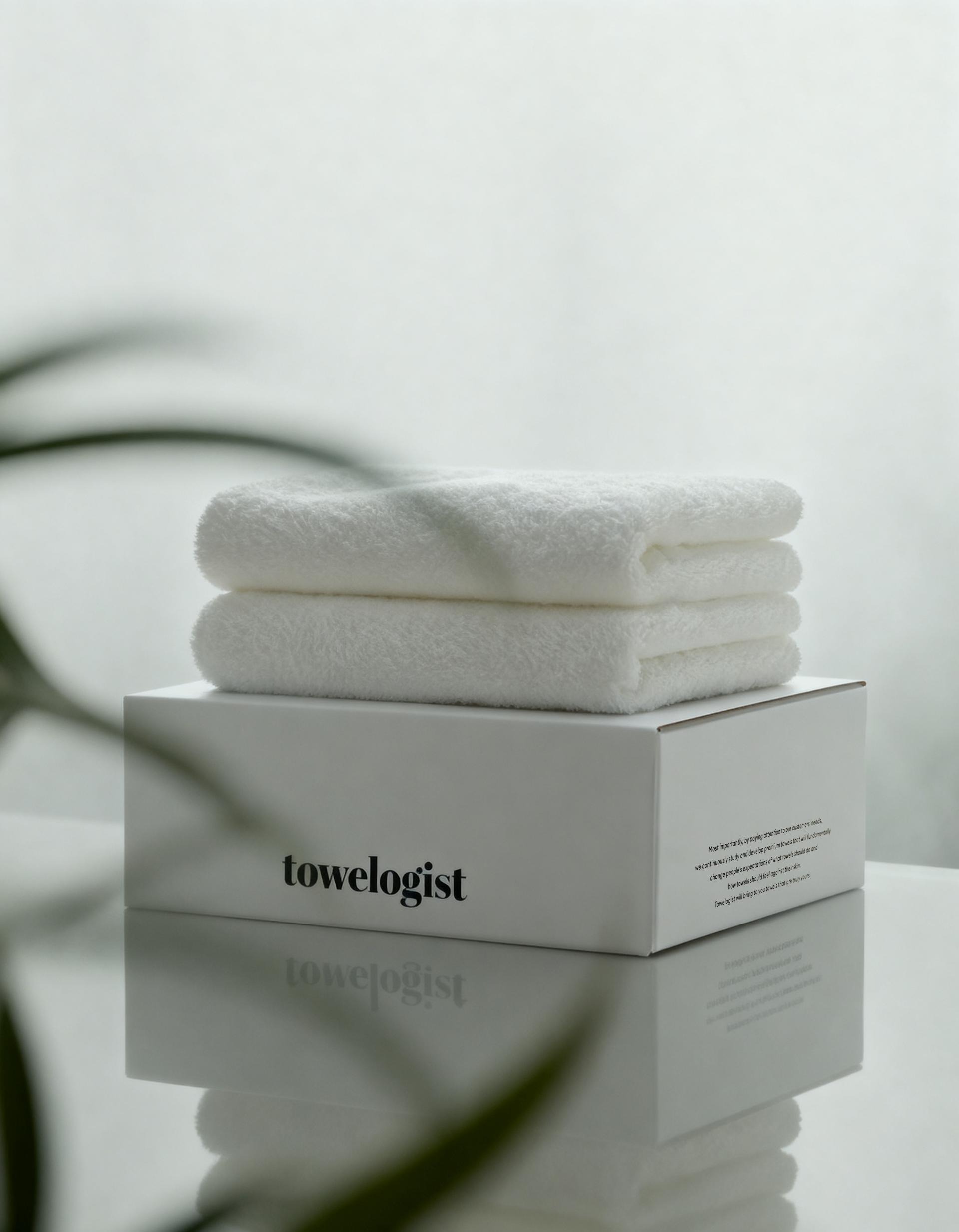 Som Mini Bath Towel 50x95cm 2P Set - Lily White x 2