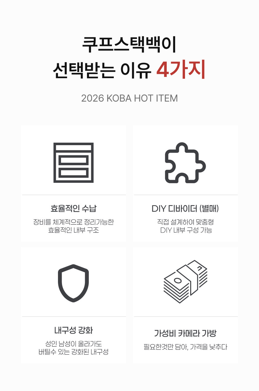 QOOP 쿠프 스택백 L Stack Bag 카메라 캠코더 숄더 백팩