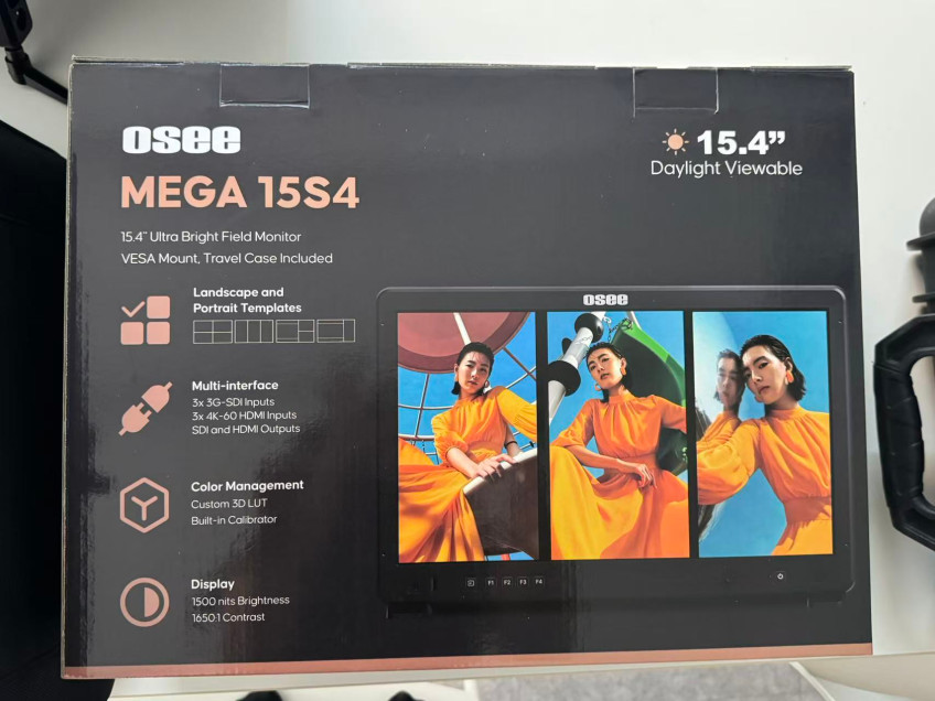 OSEE MEGA 15S4 쿼드 1500nit 터치 4분할 필드 모니터 오씨