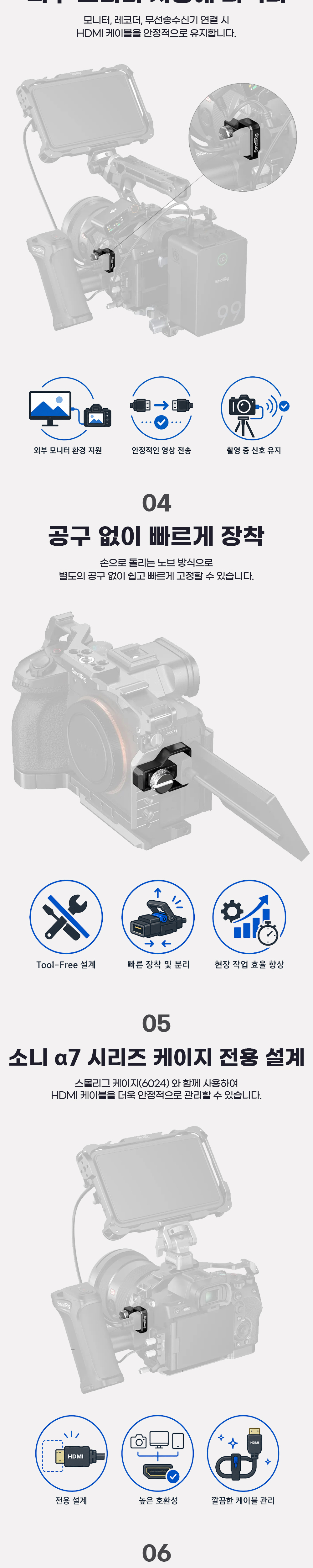 [SmallRIG] 스몰리그 6406 소니 A7 V / A7 IV 전용 HDMI 케이블 클램프