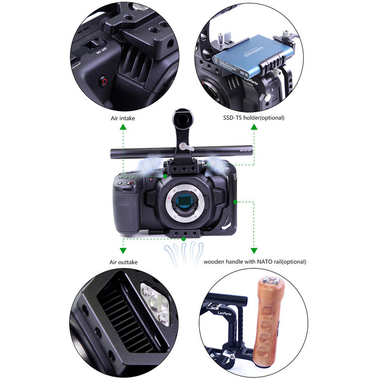 랜파트 LANPARTE BMPCC4KHC 블랙매직 전용 맞춤형 하프 케이지 for Blackmagic Pocket Cinema Camera 4K