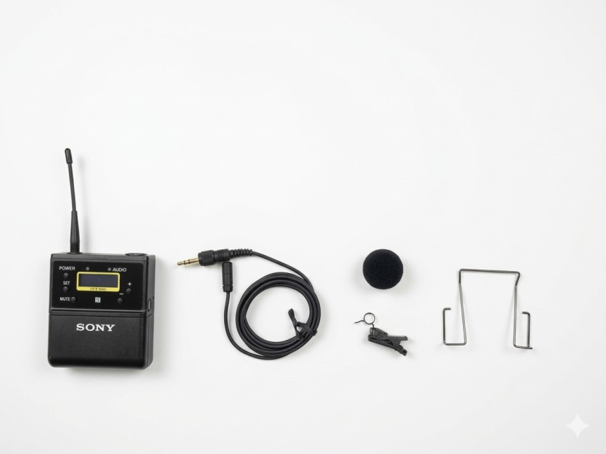 소니 SONY UTX-B40 무선 마이크 송신기 라발리에 핀 마이크 단품
