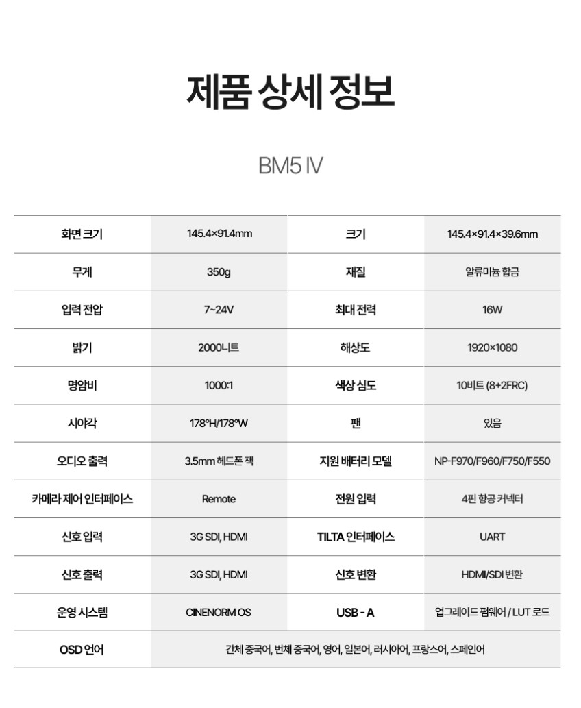 포트키 Portkeys BM5 IV 4세대 터치스크린 모니터