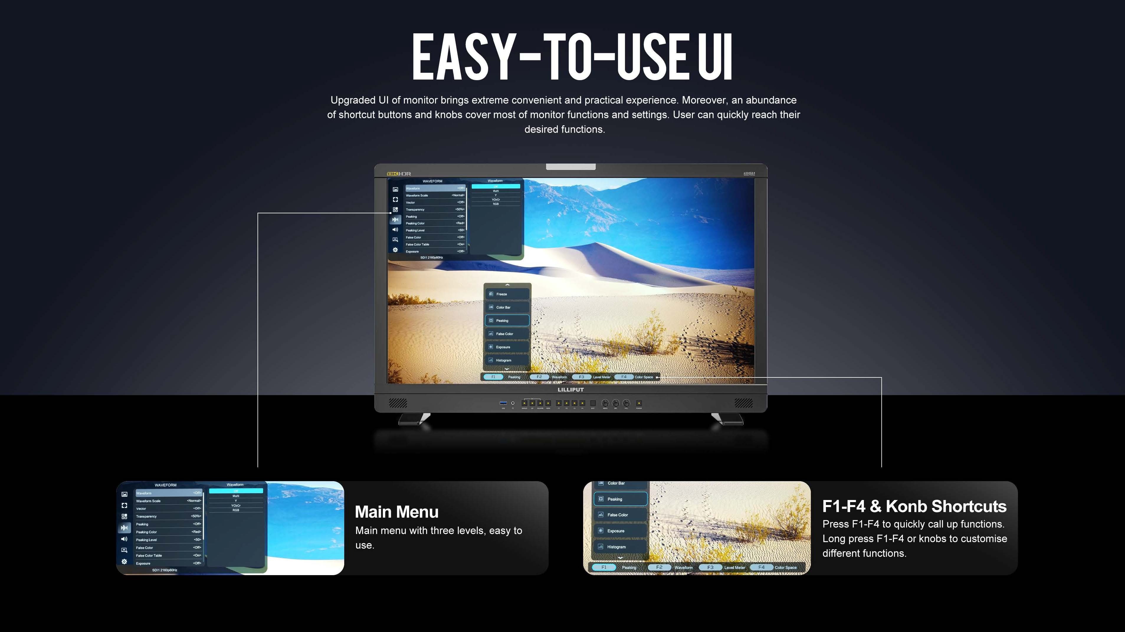 Lilliput 릴리풋 UQ31 31.5인치 8K 12G-SDI HDMI2.1 프로덕션 모니터