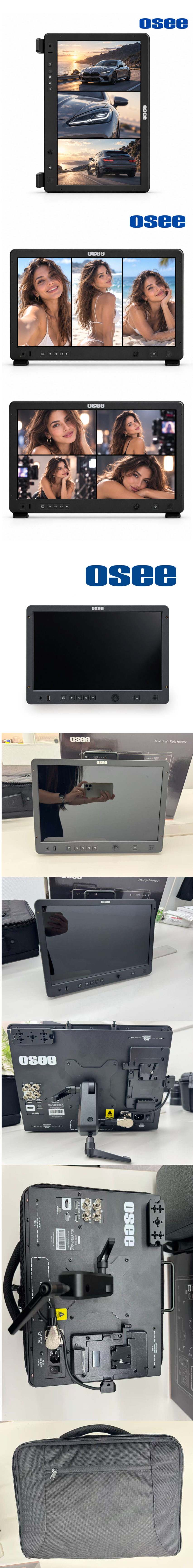 OSEE MEGA 15S4 쿼드 1500nit 터치 4분할 필드 모니터 오씨