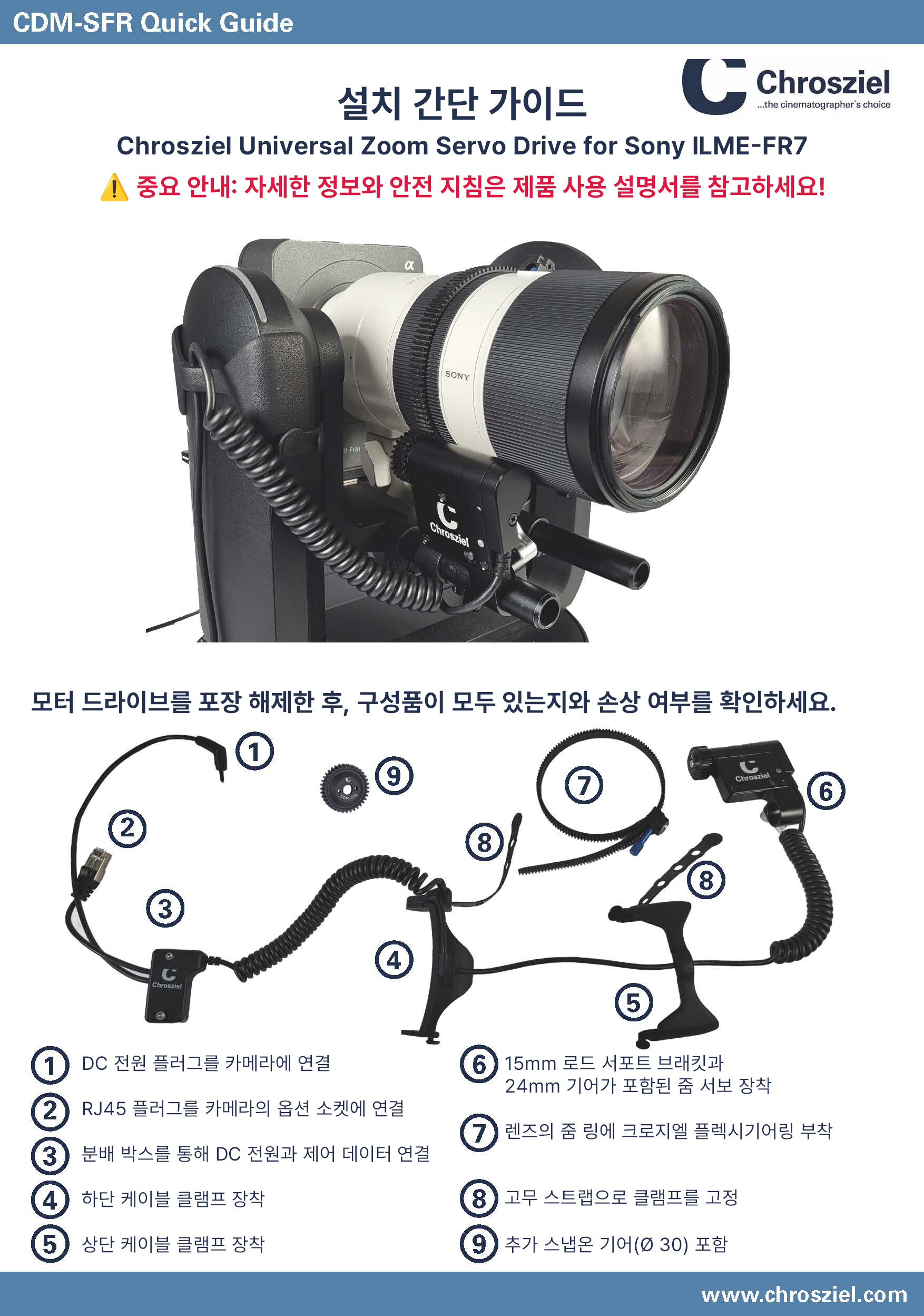 크로지엘 CHROSZIEL CDM-SFR THE SONY ILME-FR7 UNIVERSAL ZOOM SERVO DRIVE
