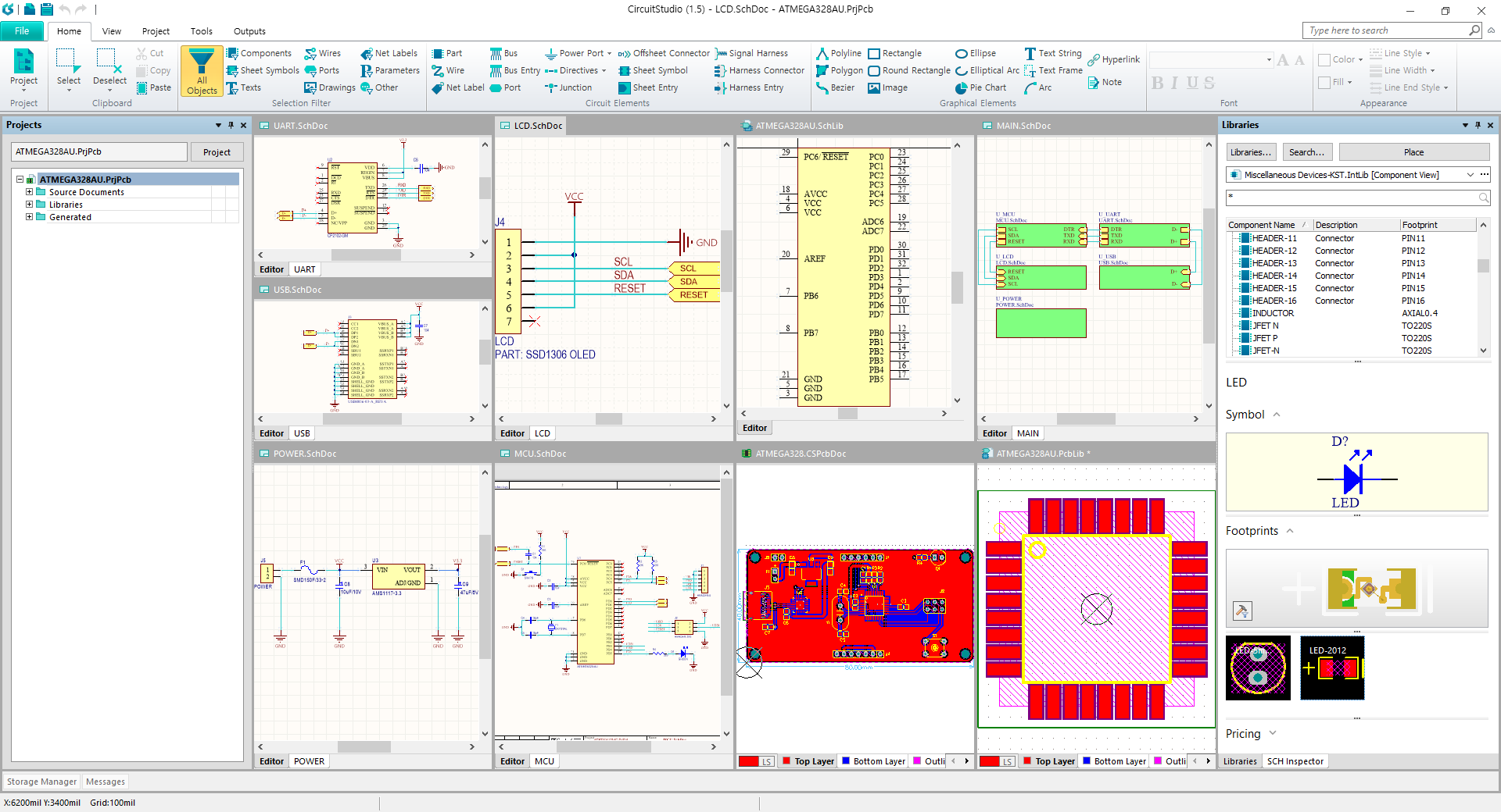 [Altium-CS] ATMEGA328-AU-PCB설계 강의PPT [Altium Circuitstudio-한글메뉴얼-계층도면 ...