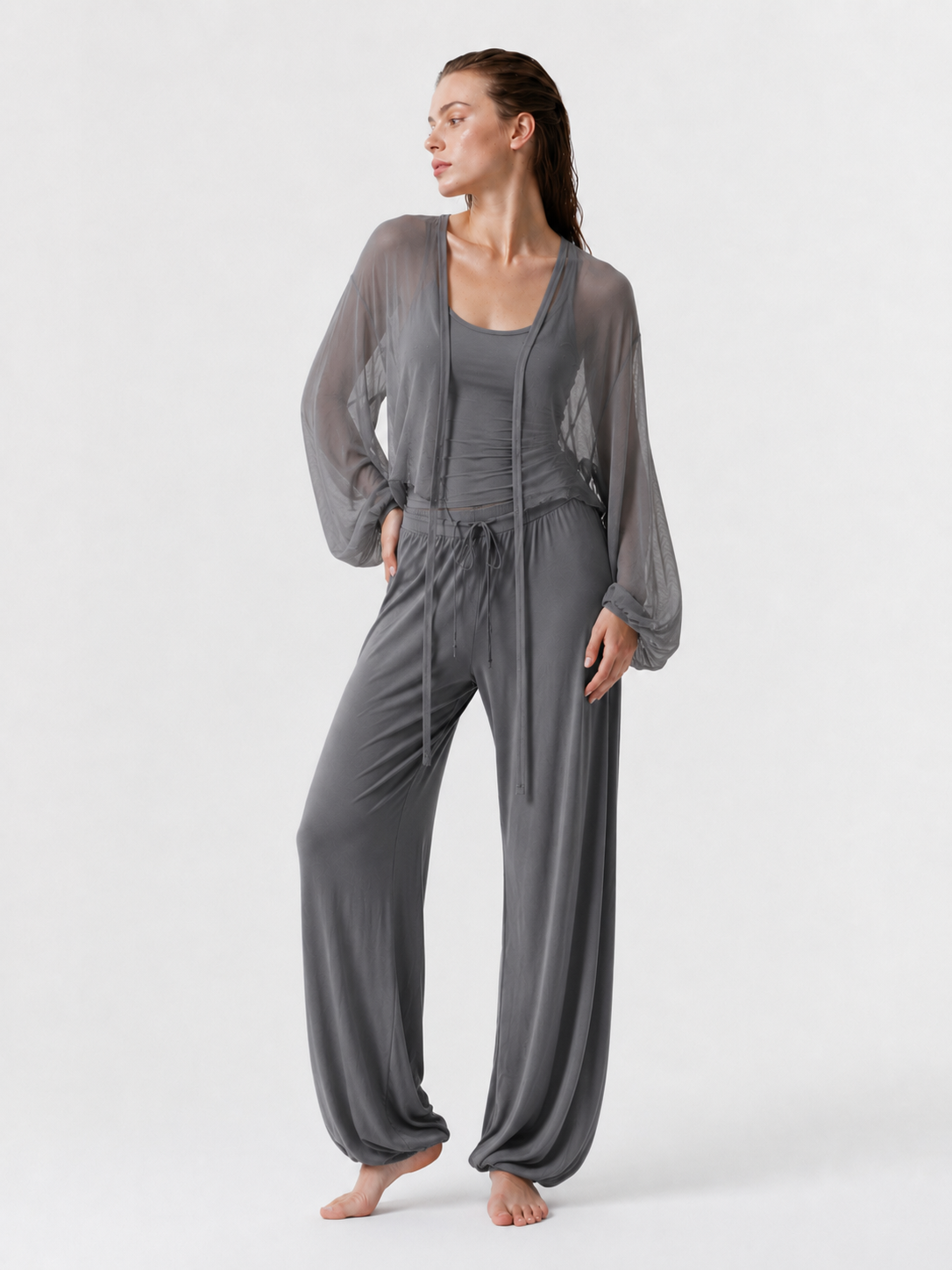 MNL linen lace up jacket