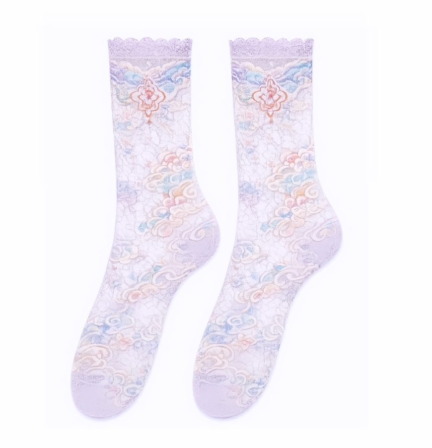 Lavender 丹靑 lace socks