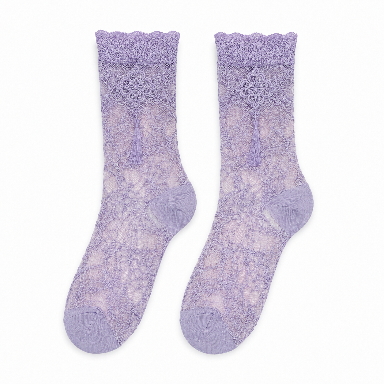 Lavender glow lace socks
