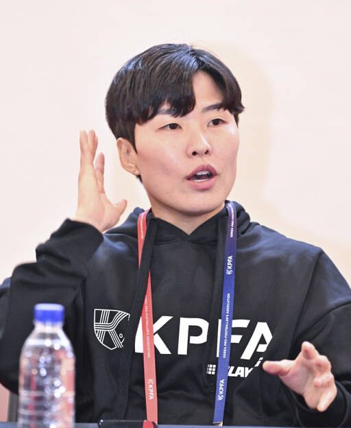 지소연 프로축구선수협 회장.홍기웅기자