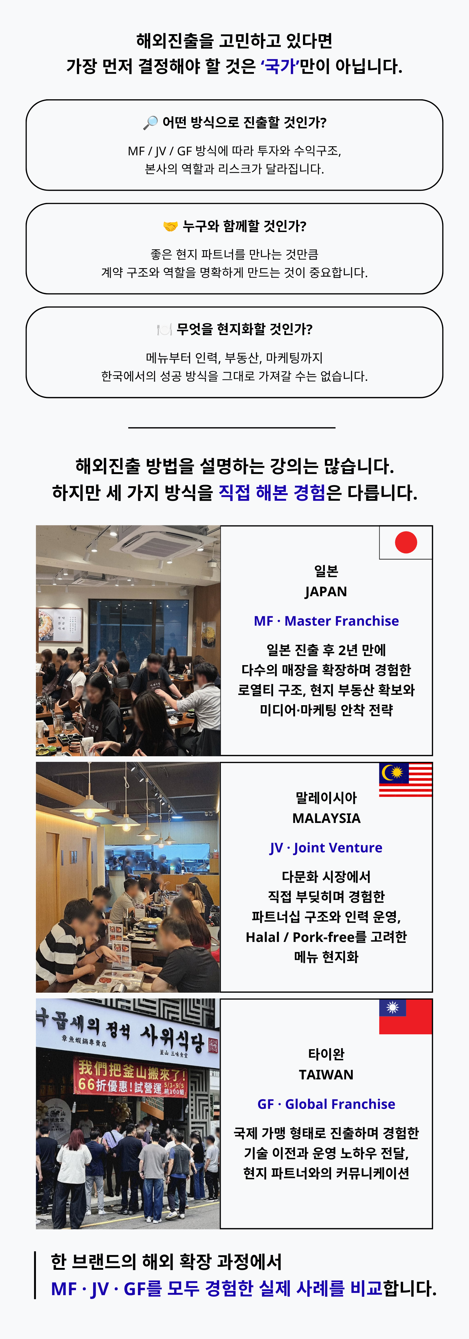 외식 브랜드, 해외에 진출시키는 법 A to Z