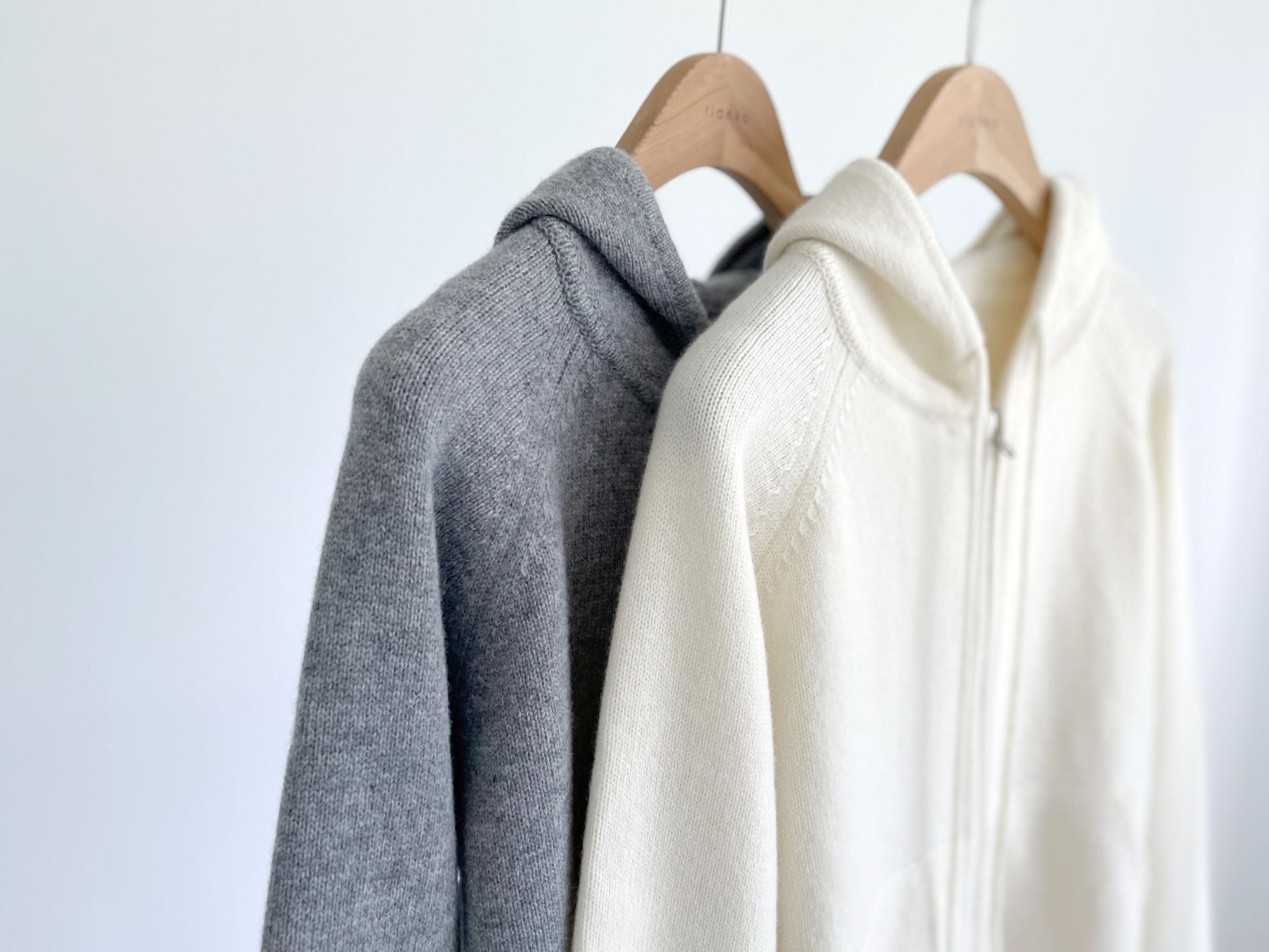 wool hood knit zip up (2C)