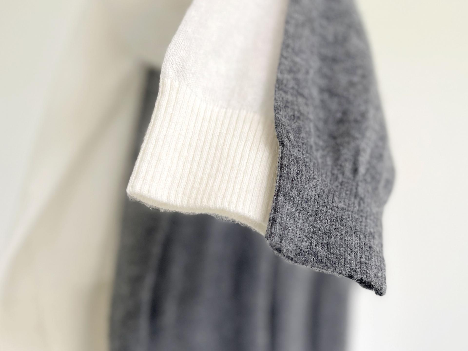 alpaca open collar knit top (2C)