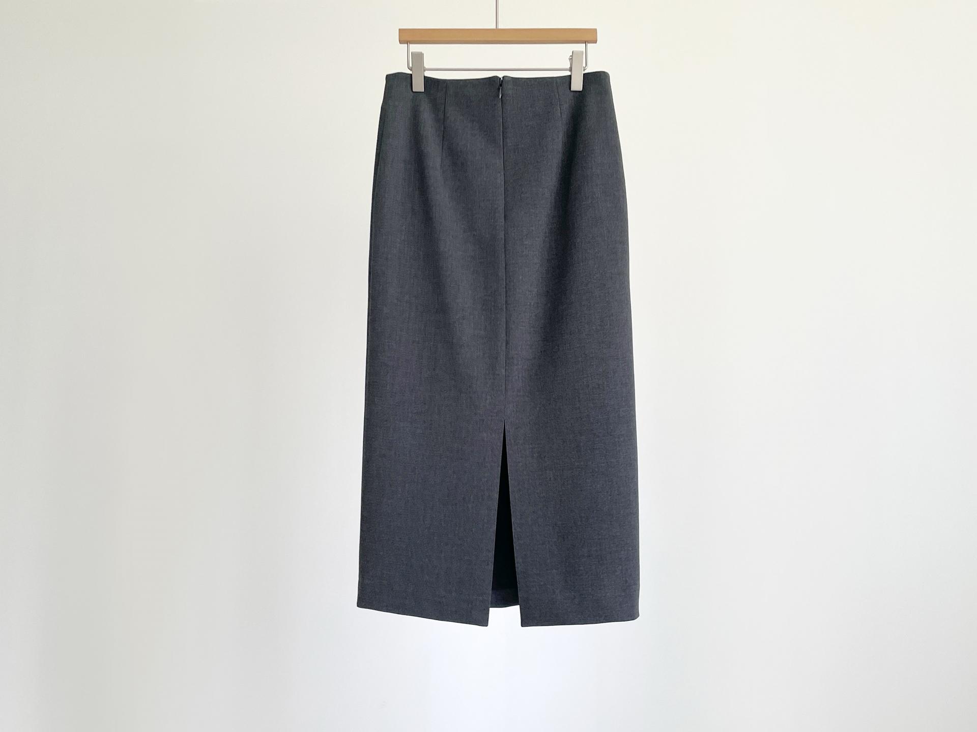 H back slit skirt_charcoal