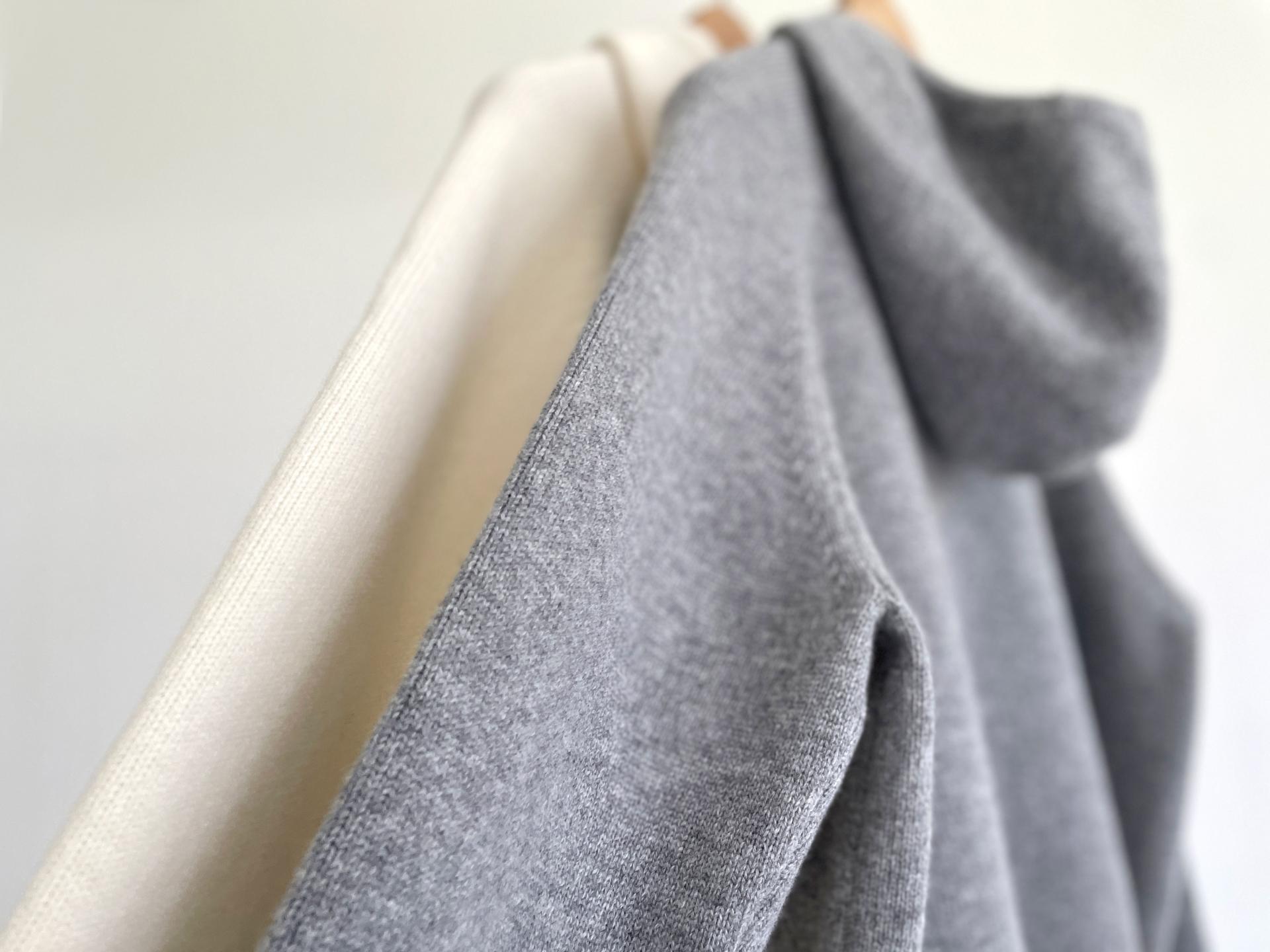 wool hood knit zip up (2C)