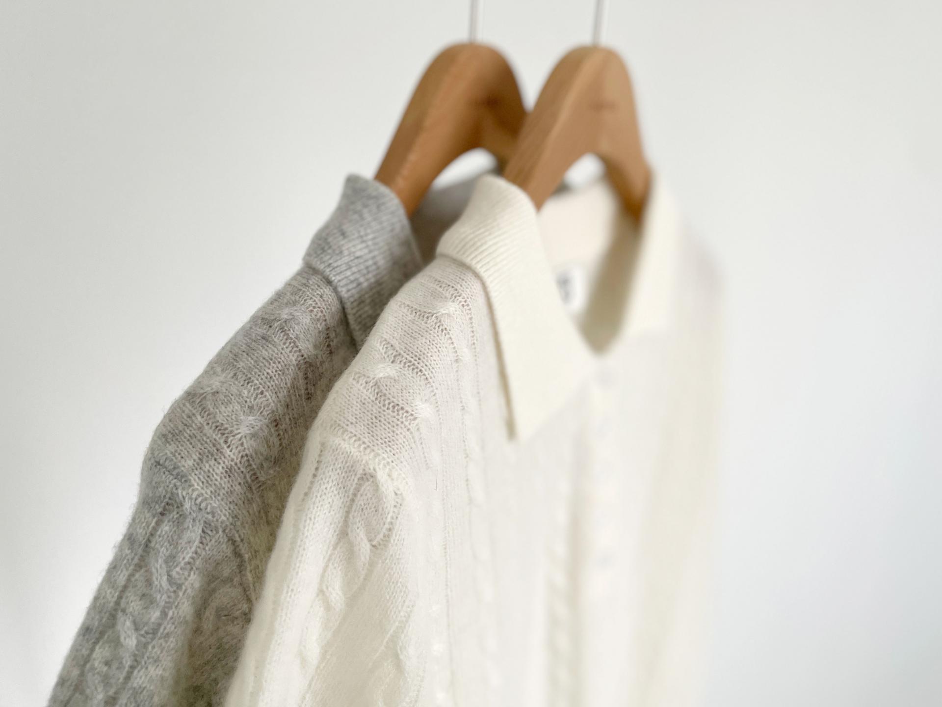 wool button collar knit top (2C)