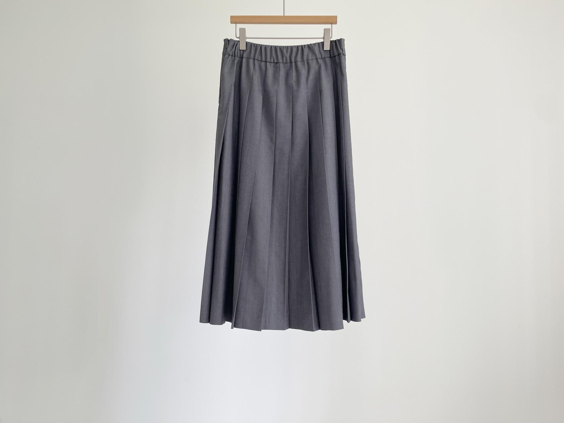 classic pleats skirt_gray