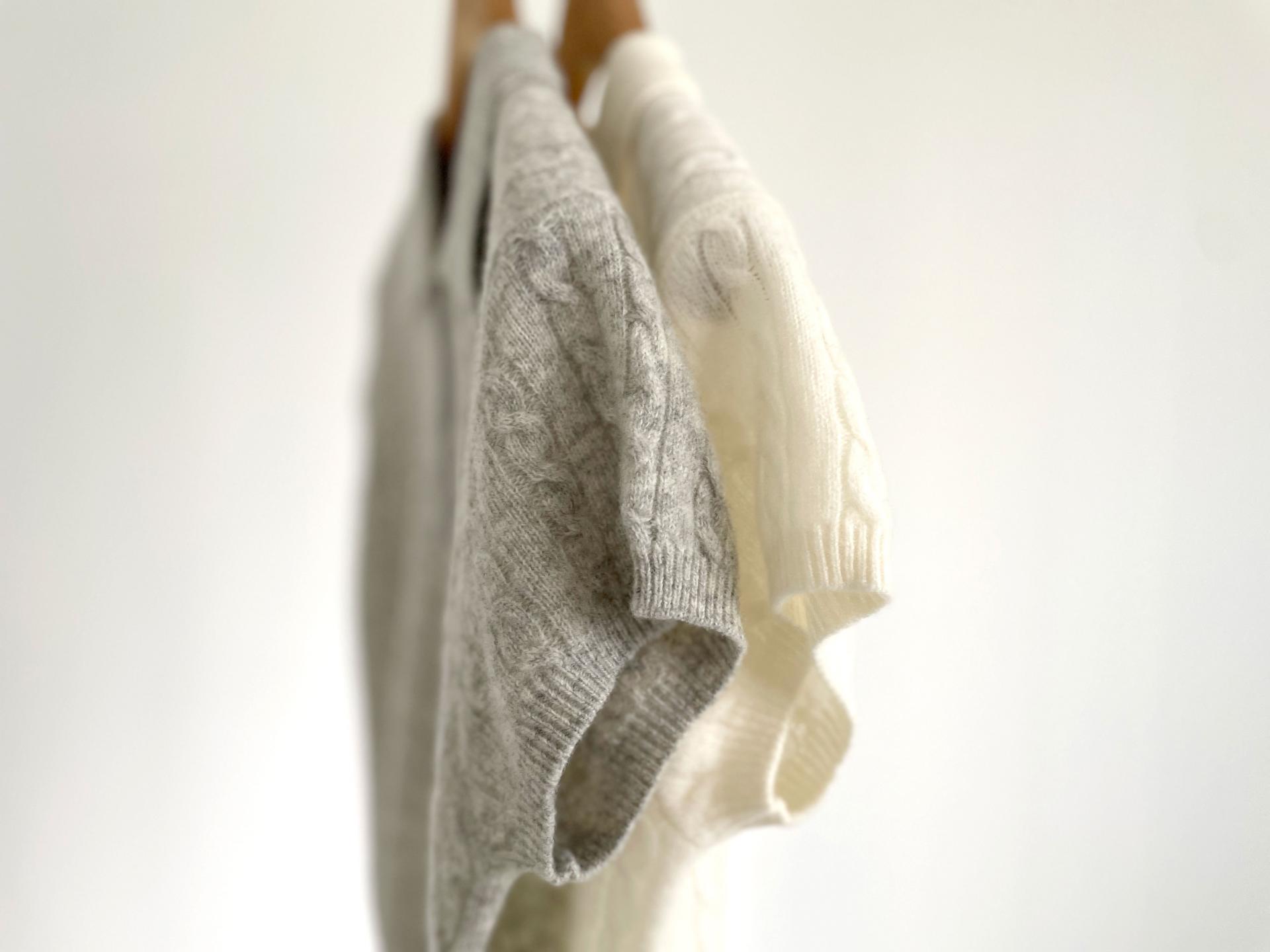 wool button collar knit top (2C)