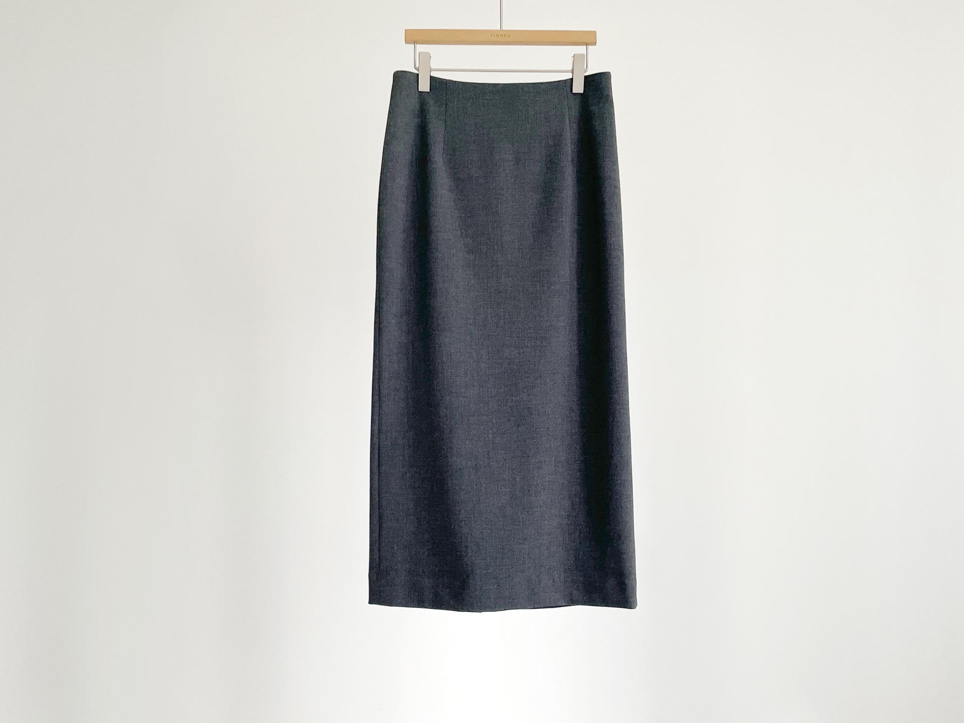 H back slit skirt_charcoal