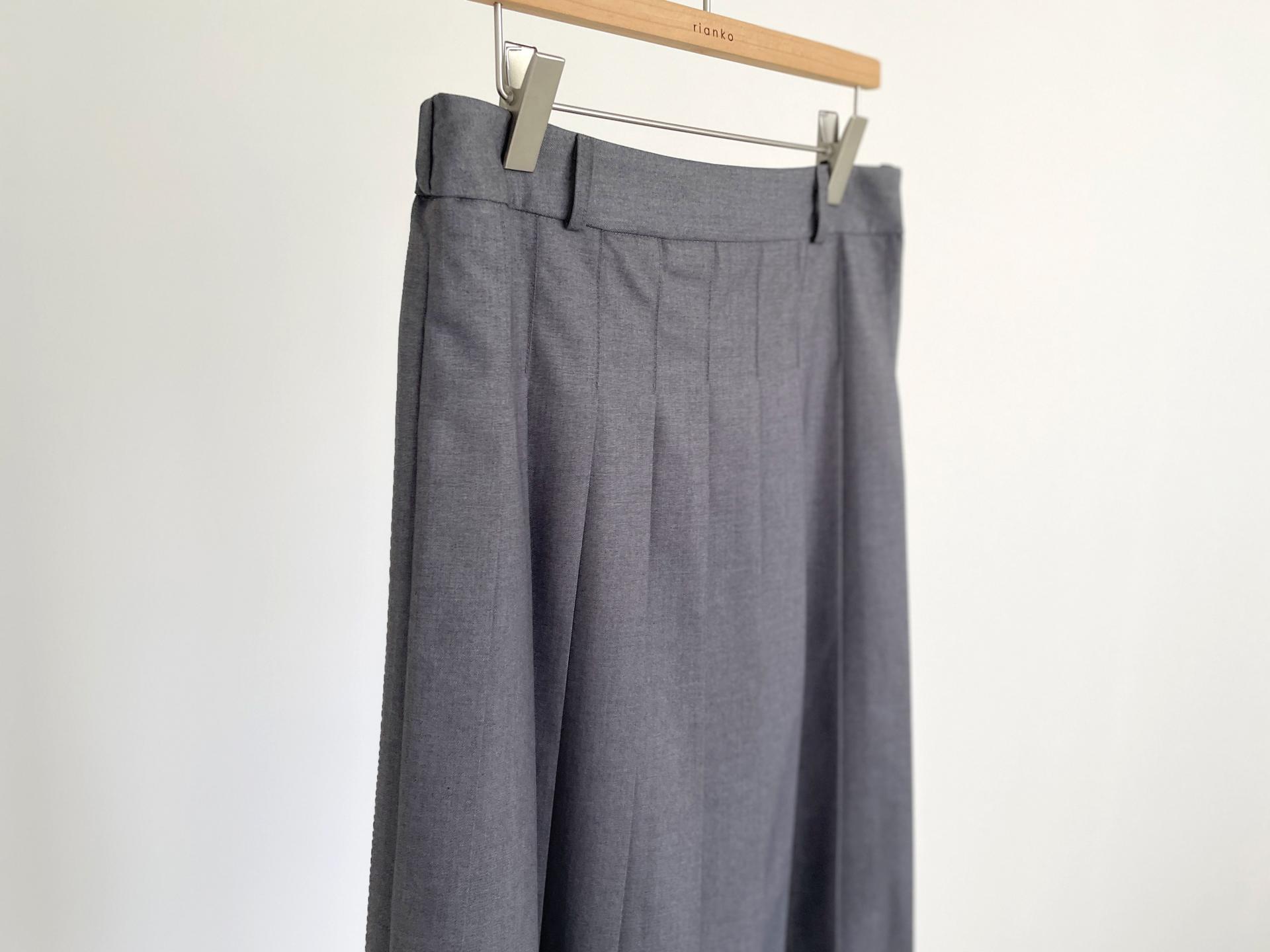 classic pleats skirt_gray