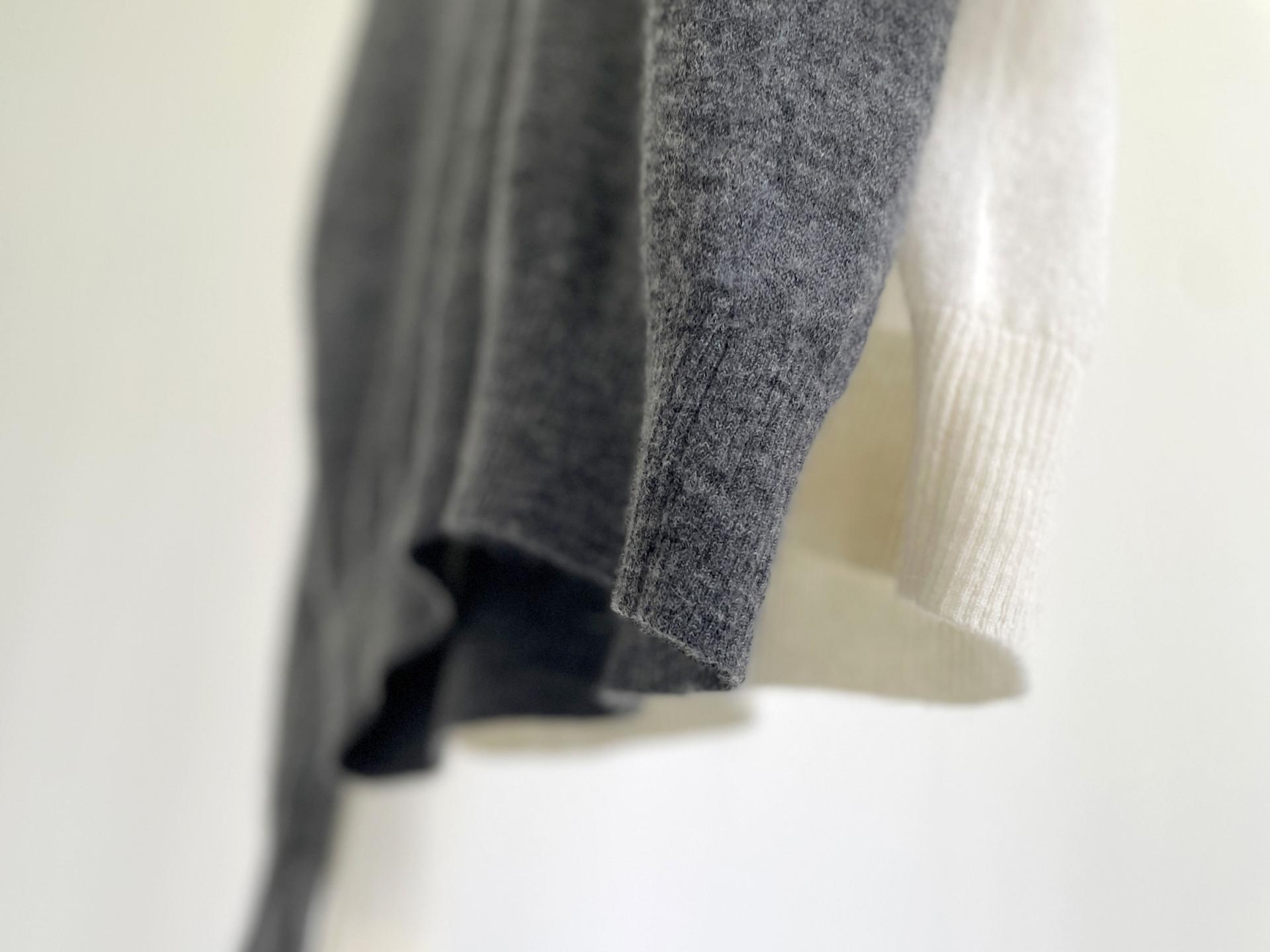 alpaca open collar knit top (2C)