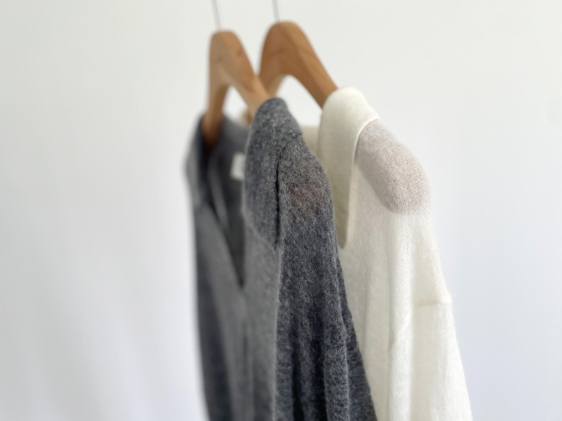 alpaca open collar knit top (2C)