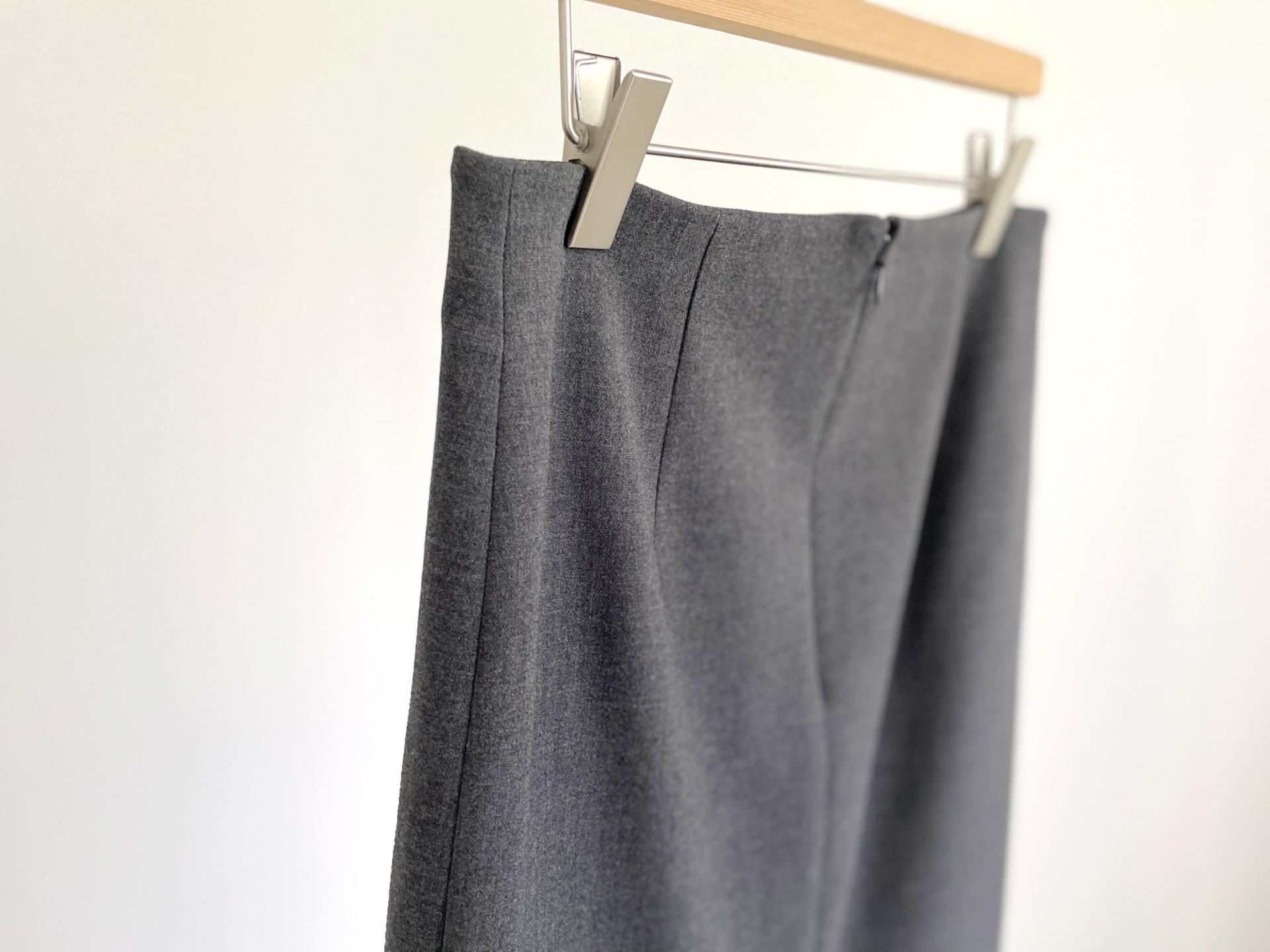 H back slit skirt_charcoal