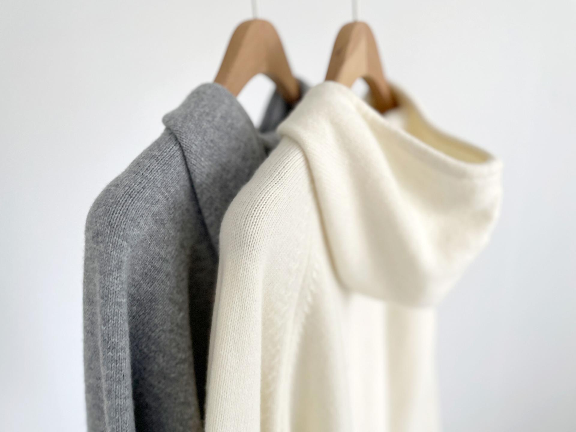 wool hood knit zip up (2C)