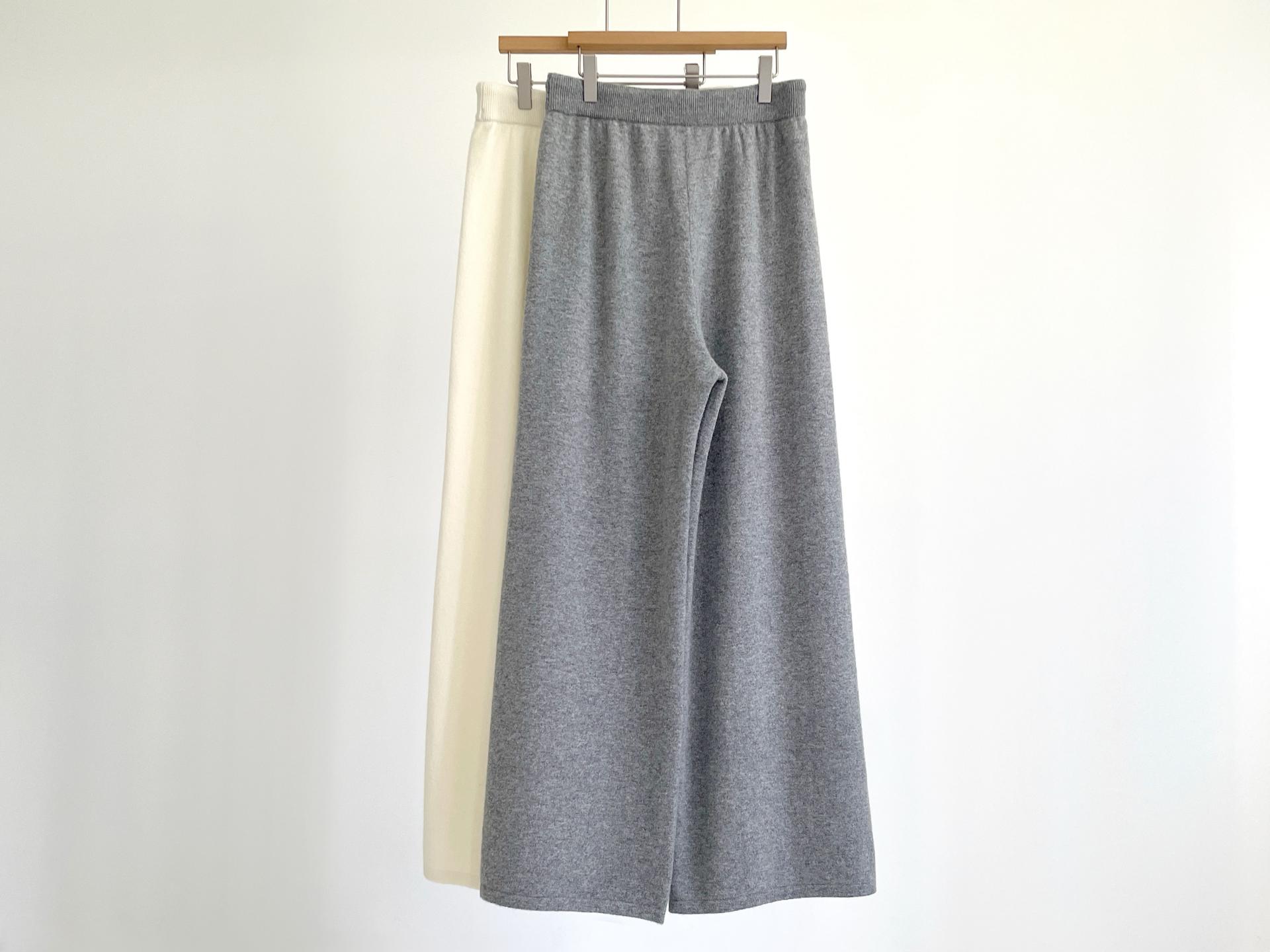 wool wide knit pants (2C)