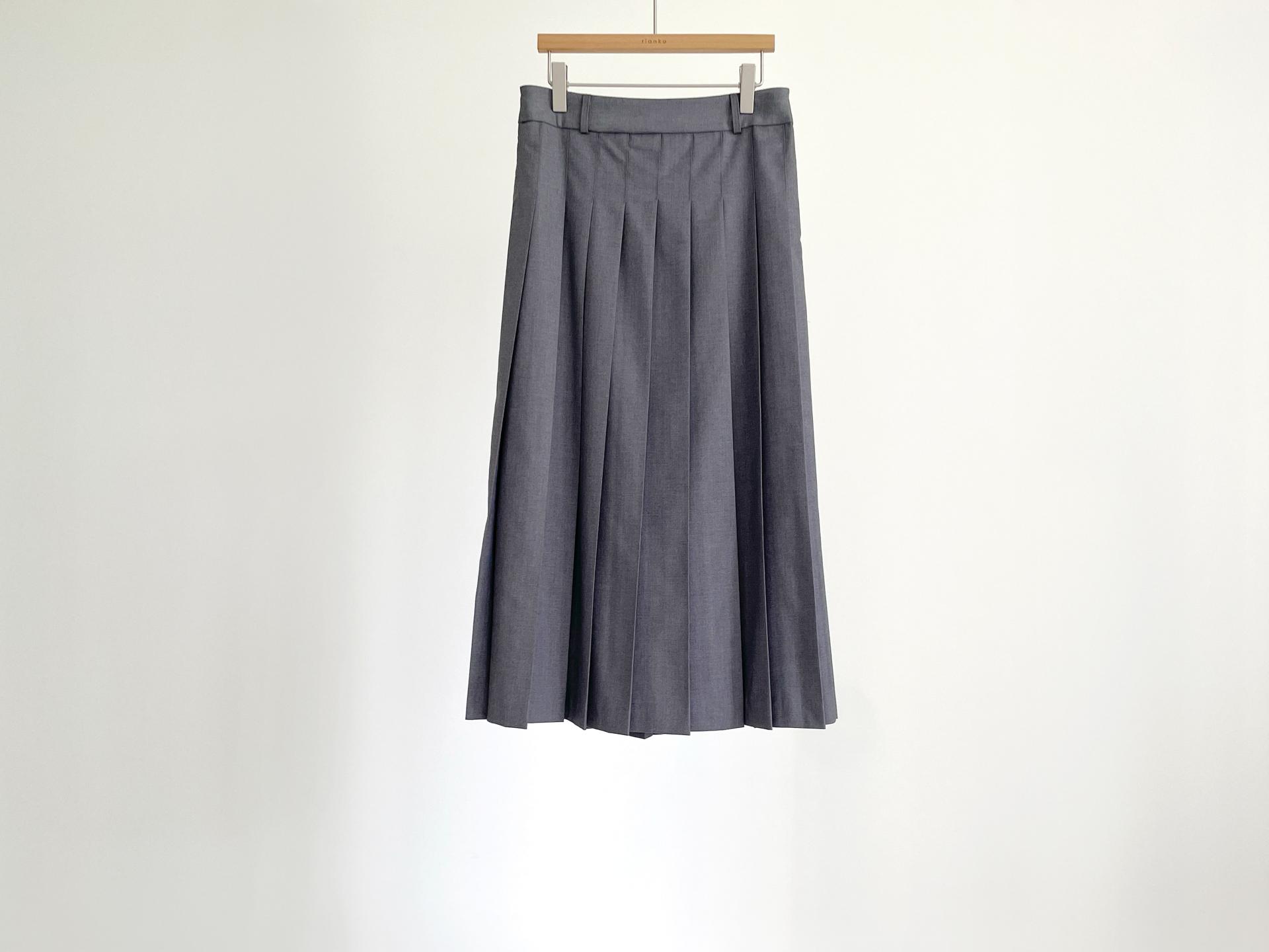 classic pleats skirt_gray
