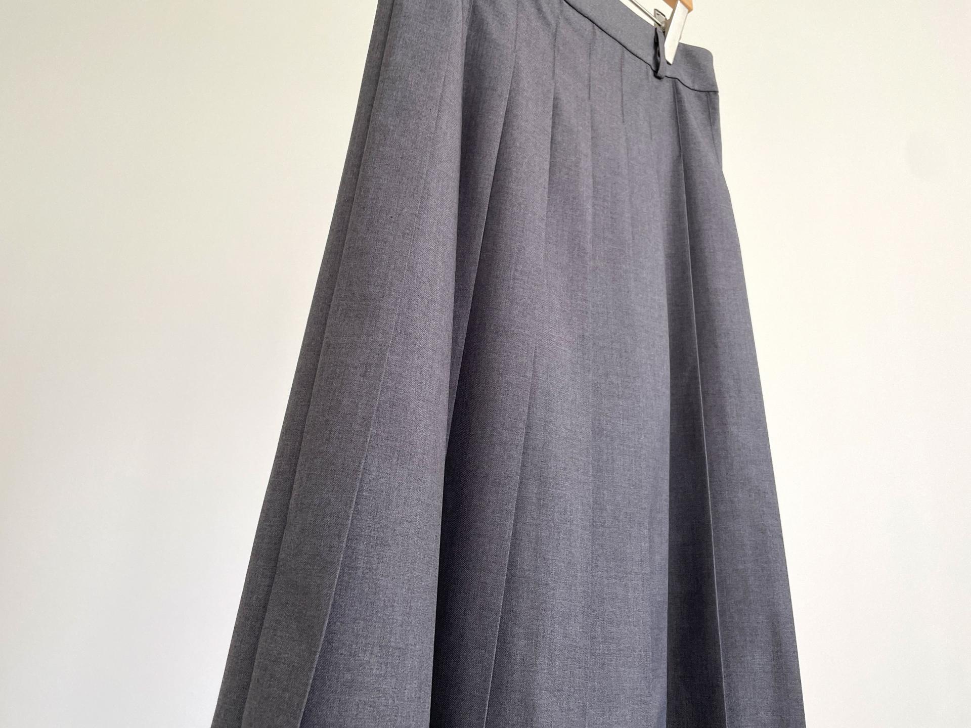 classic pleats skirt_gray