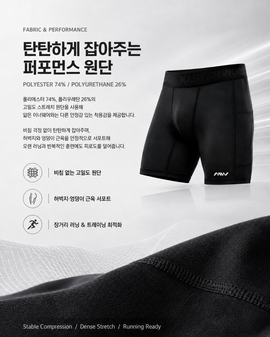 MW 남성 러닝 숏타이츠 러너핏 숏 웨어 런닝 운동 반바지