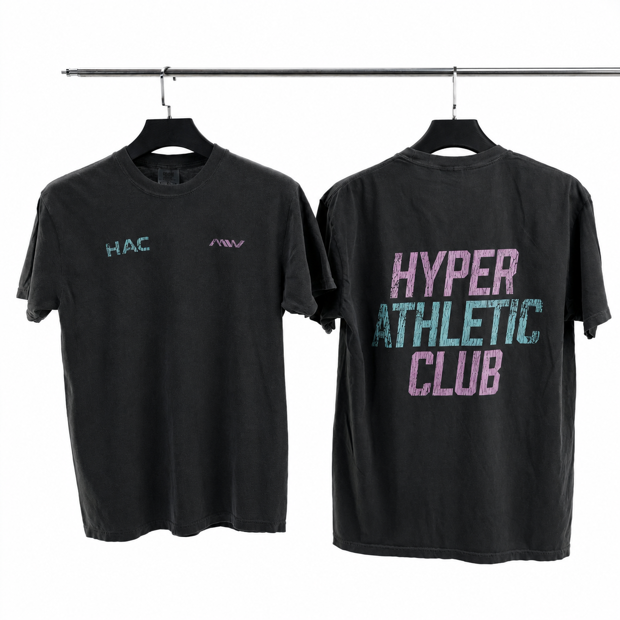 HAC 피그먼트 반팔 빈티지 레터링 티셔츠