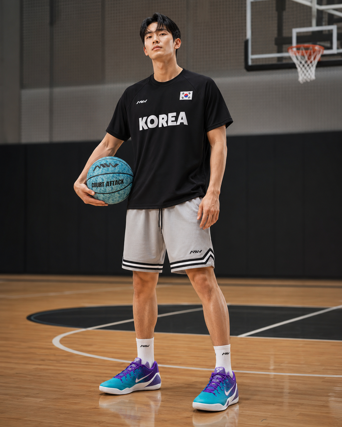 MW 나그랑 패턴 메쉬 슈팅저지 스포츠 반팔 KOREA에디션
