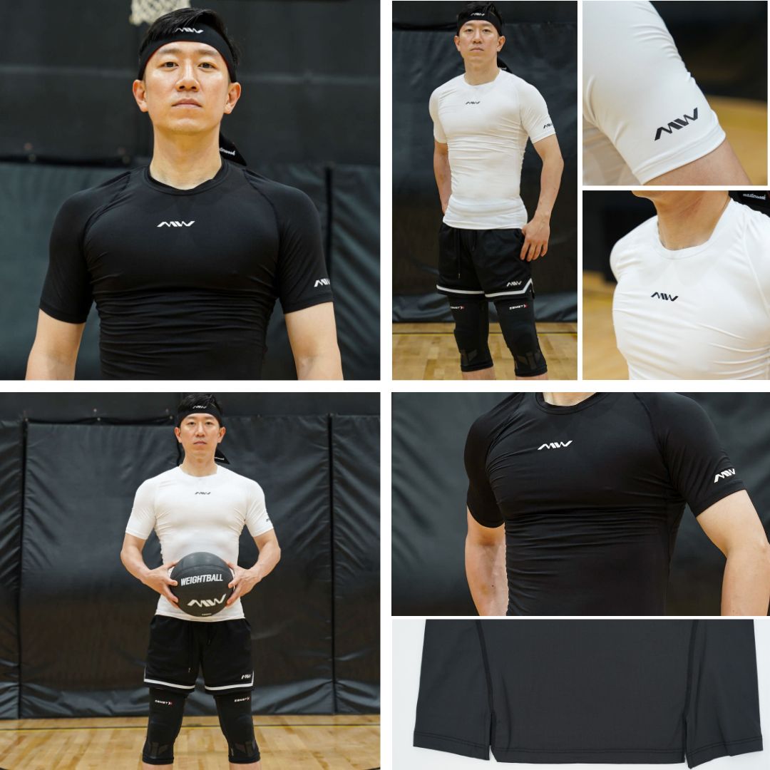 MW 컴프레션 기능성 스포츠 이너웨어 숏슬리브 탑