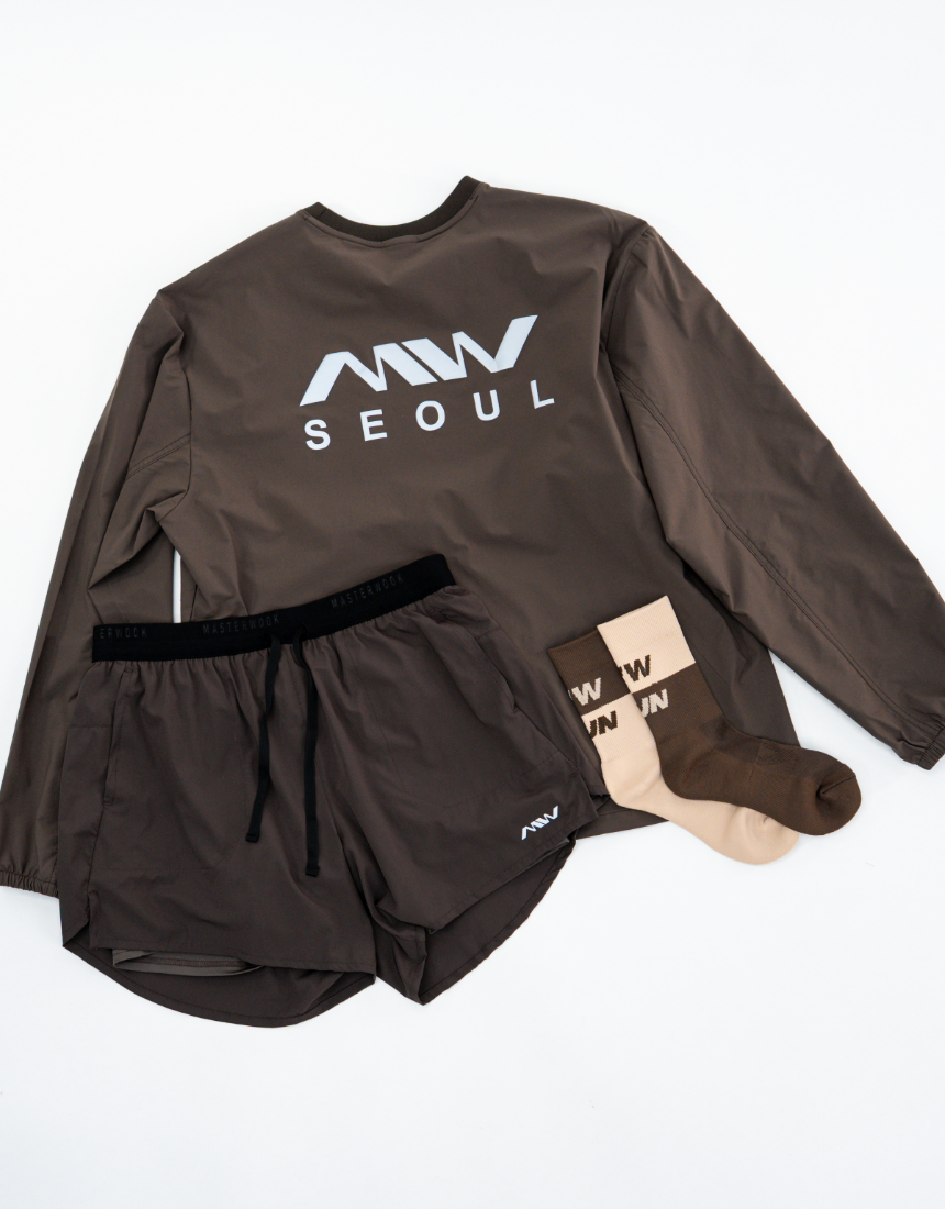 MW 쉘론 미스매치 레이스 러닝 농구 스포츠 삭스 베이지브라운