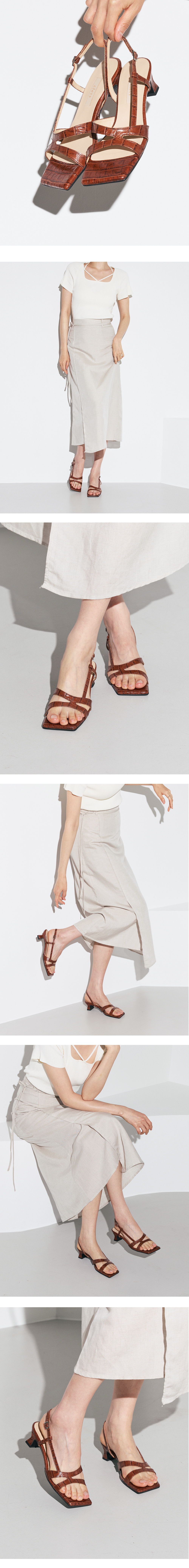kiel layered sandal - cognac brown