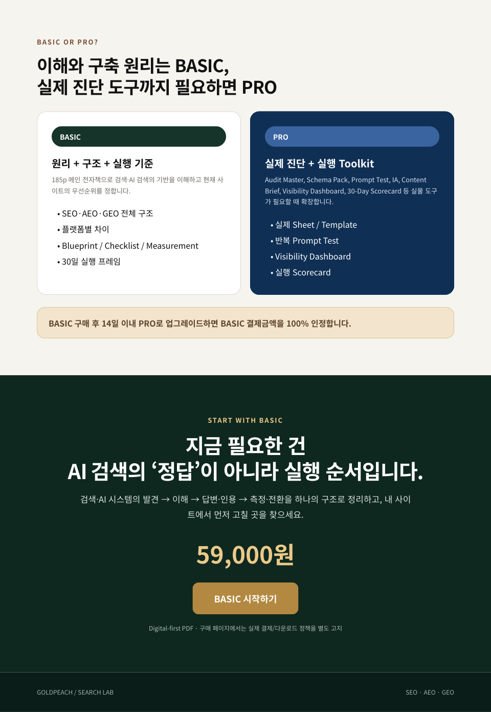 GOLDPEACH BASIC — AI 검색 시대의 홈페이지 설계법