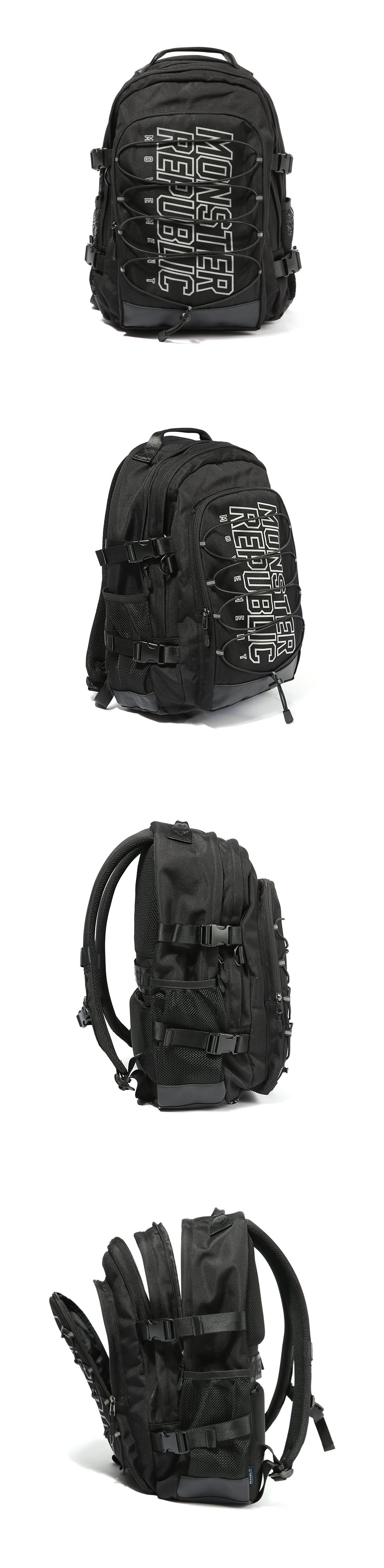 몬스터리퍼블릭(MONSTER REPUBLIC) MONSTER SCOTCH LOGO BACKPACK / BLACK