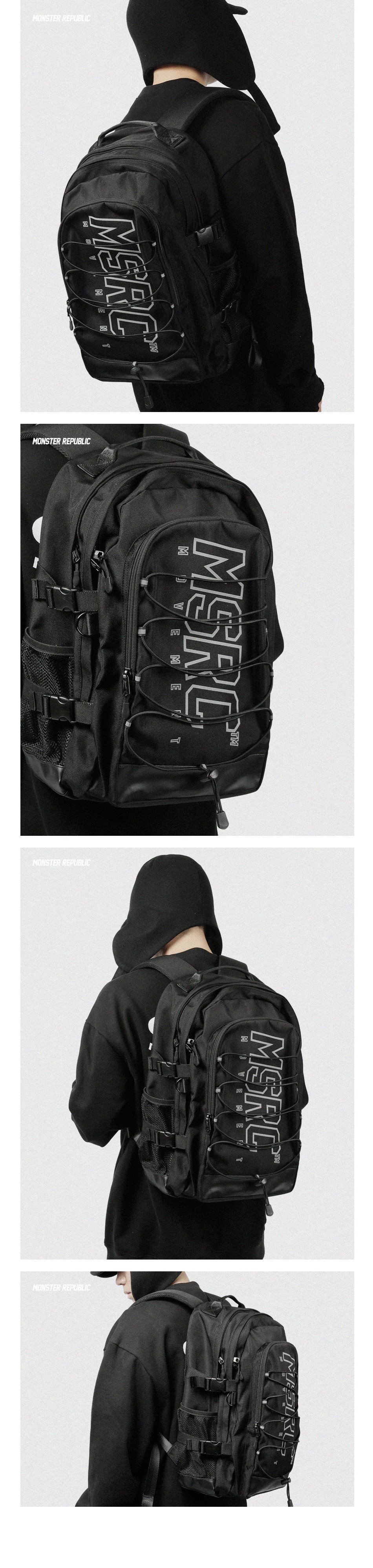 몬스터리퍼블릭(MONSTER REPUBLIC) MSRC SCOTCH LOGO BACKPACK / BLACK