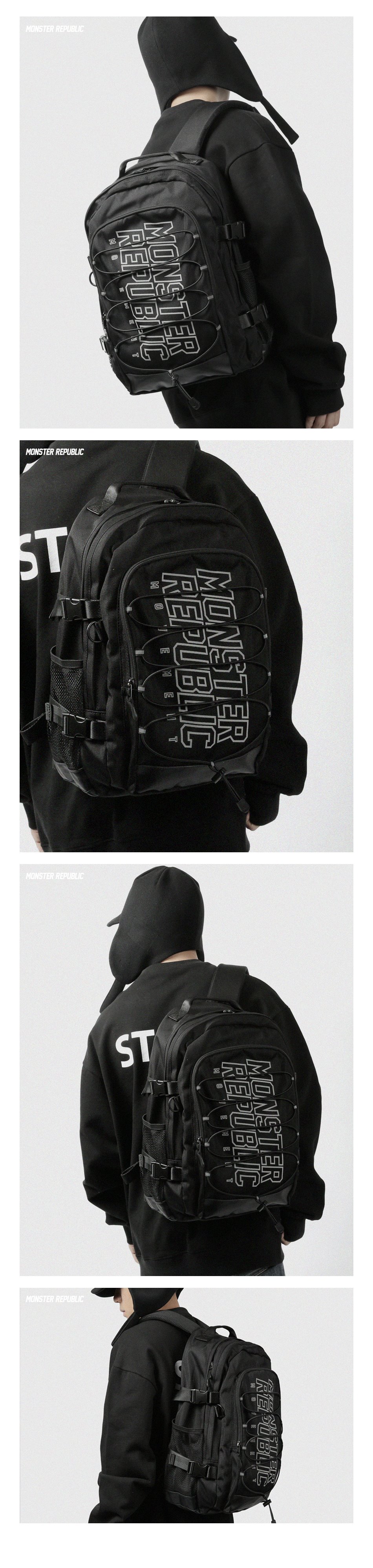 몬스터리퍼블릭(MONSTER REPUBLIC) MONSTER SCOTCH LOGO BACKPACK / BLACK