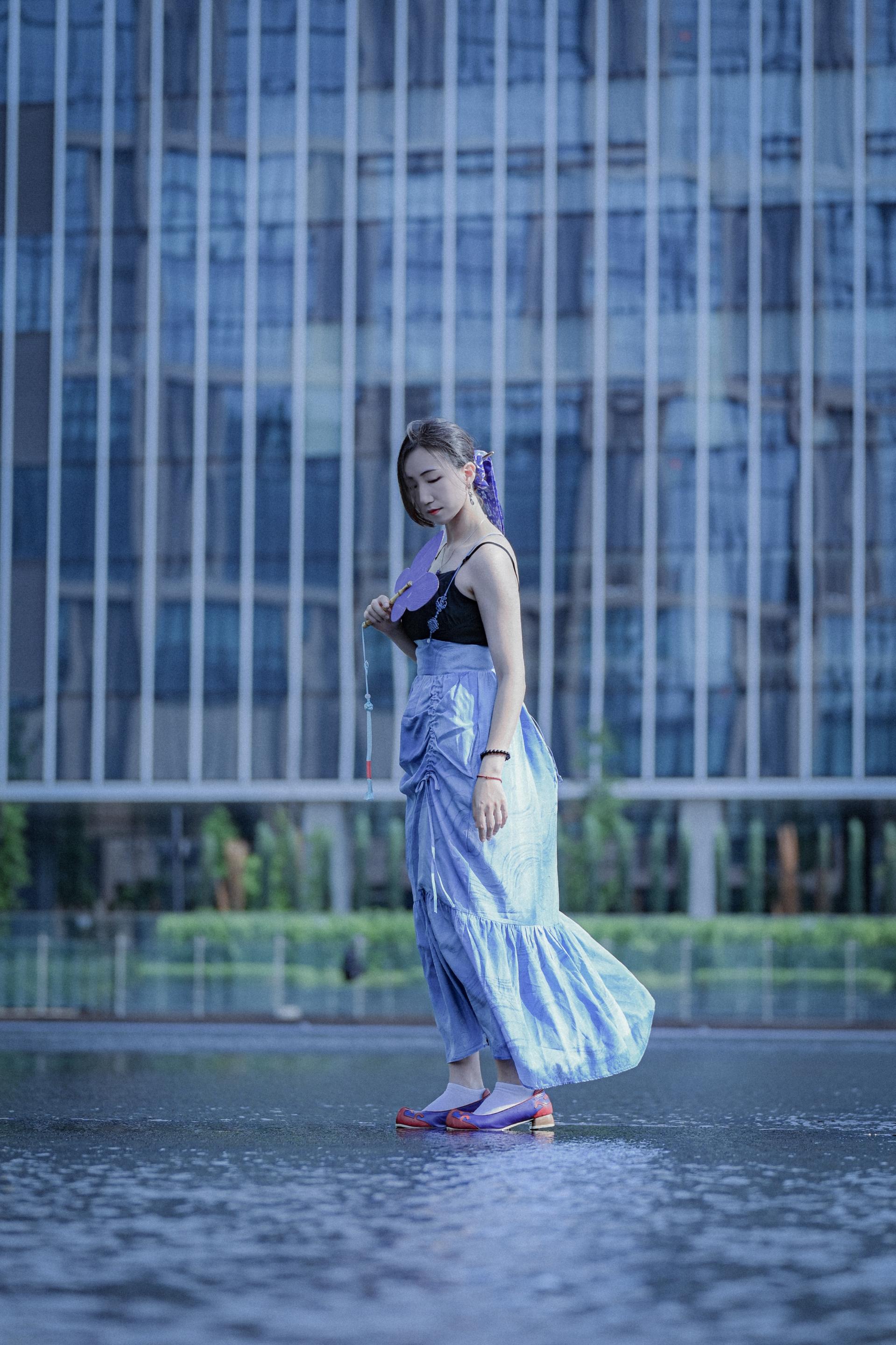 [dress] 수피아 한지인견 파랑 물결